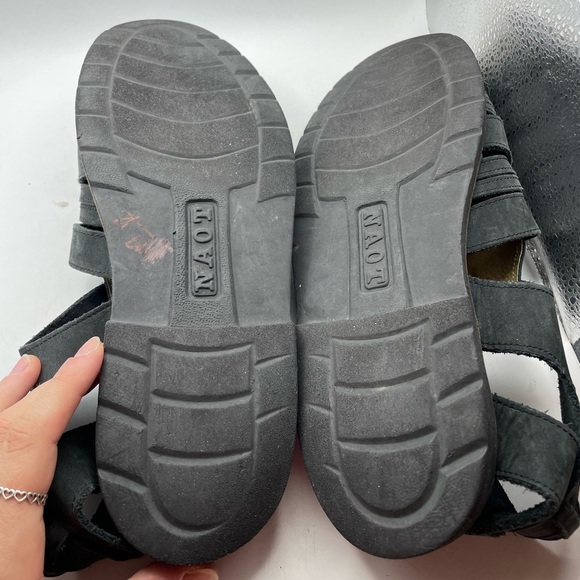 Naot Julius Fishermen Black Leather Sandals men’s size 11 - Picture 7 of 8